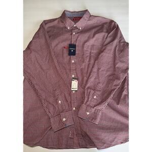 NWT Cremieux Classics Slim Fit Plaid Button Down Shirt XXL Red Dahlia Mens